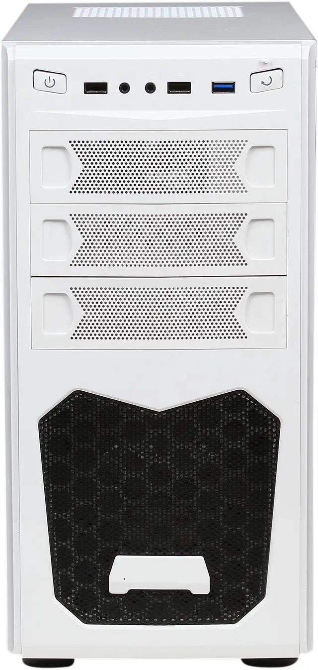 Alt view image 2 of 9 - XION XON-560 mATX/ ITX Meshed Mini Tower Case, USB 3.0, White/Blue LED
