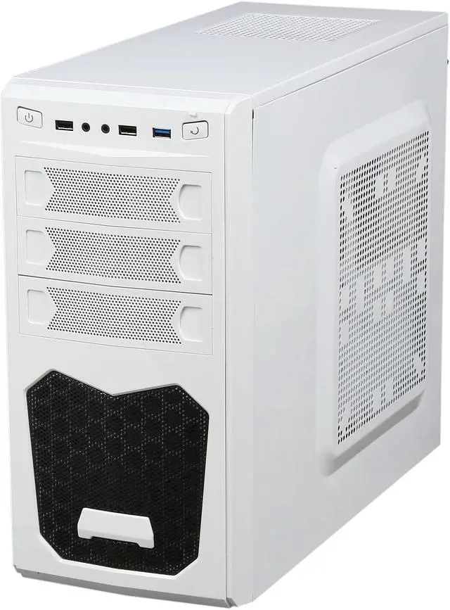 Alt view image 3 of 9 - XION XON-560 mATX/ ITX Meshed Mini Tower Case, USB 3.0, White/Blue LED