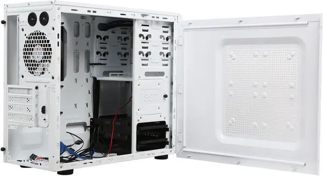 Alt view image 5 of 9 - XION XON-560 mATX/ ITX Meshed Mini Tower Case, USB 3.0, White/Blue LED