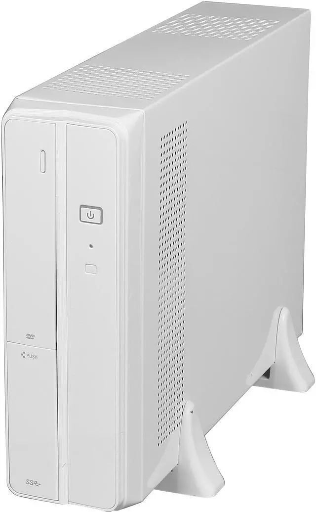 Alt view image 3 of 10 - XION XON-720P mATX/ ITX Slim Desktop Case, USB 3.0, 5 in 1 Card-reader, 300W PSU, White_