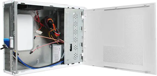 Alt view image 5 of 10 - XION XON-720P mATX/ ITX Slim Desktop Case, USB 3.0, 5 in 1 Card-reader, 300W PSU, White_