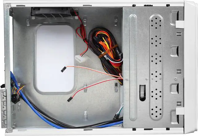 Alt view image 6 of 10 - XION XON-720P mATX/ ITX Slim Desktop Case, USB 3.0, 5 in 1 Card-reader, 300W PSU, White_