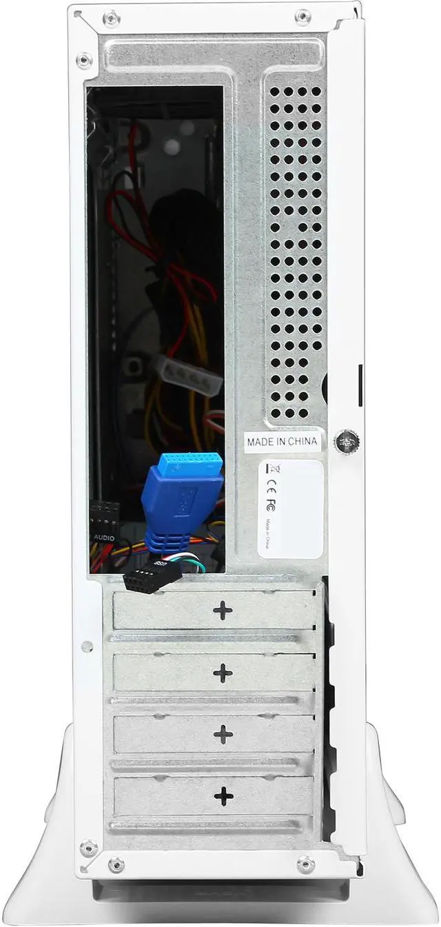 Alt view image 9 of 10 - XION XON-720P mATX/ ITX Slim Desktop Case, USB 3.0, 5 in 1 Card-reader, 300W PSU, White_