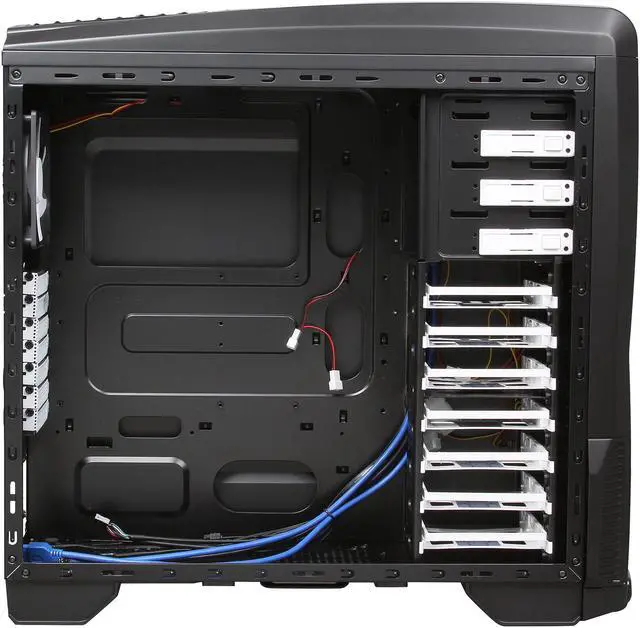 Alt view image 7 of 12 - XION XION Gaming Series XON-985-BK Black with BLUE LED Light Steel/ Plastic, Meshed Front Panel design. ATX Mid Tower Computer Case