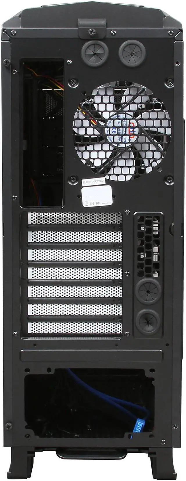 Alt view image 11 of 12 - XION XION Gaming Series XON-985-BK Black with BLUE LED Light Steel/ Plastic, Meshed Front Panel design. ATX Mid Tower Computer Case