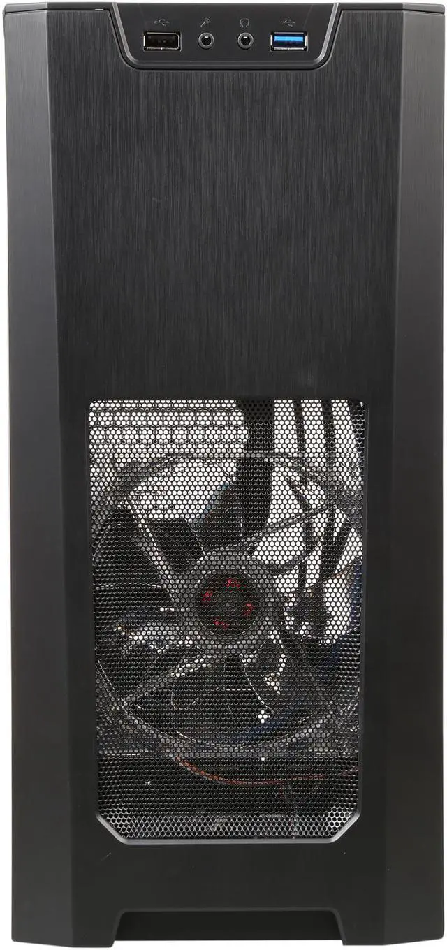 Alt view image 2 of 9 - XION Gaming Series XON-310_BK Black with Blue LED Light Steel / Plastic Micro ATX Mid Tower Computer Case