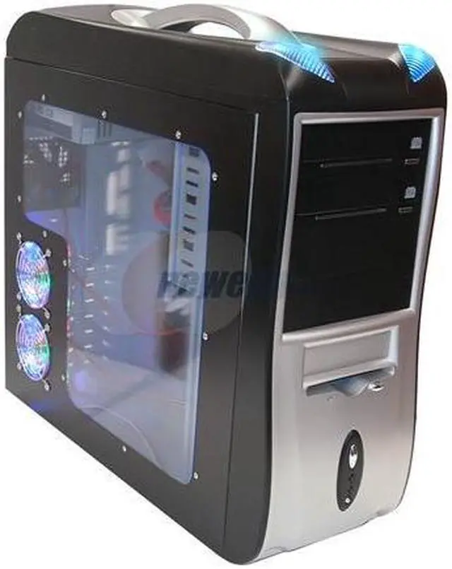 Alt view image 2 of 16 - ATRIX CSCI-L8005-C43 Black/Silver Steel ATX Mid Tower Computer Case 400W Power Supply