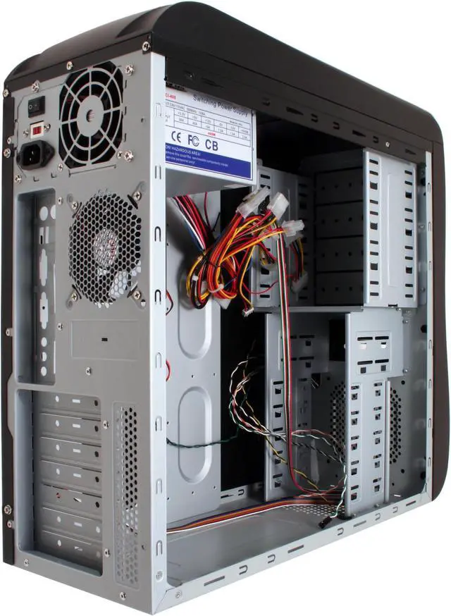 Alt view image 10 of 16 - ATRIX CSCI-L8005-C43 Black/Silver Steel ATX Mid Tower Computer Case 400W Power Supply