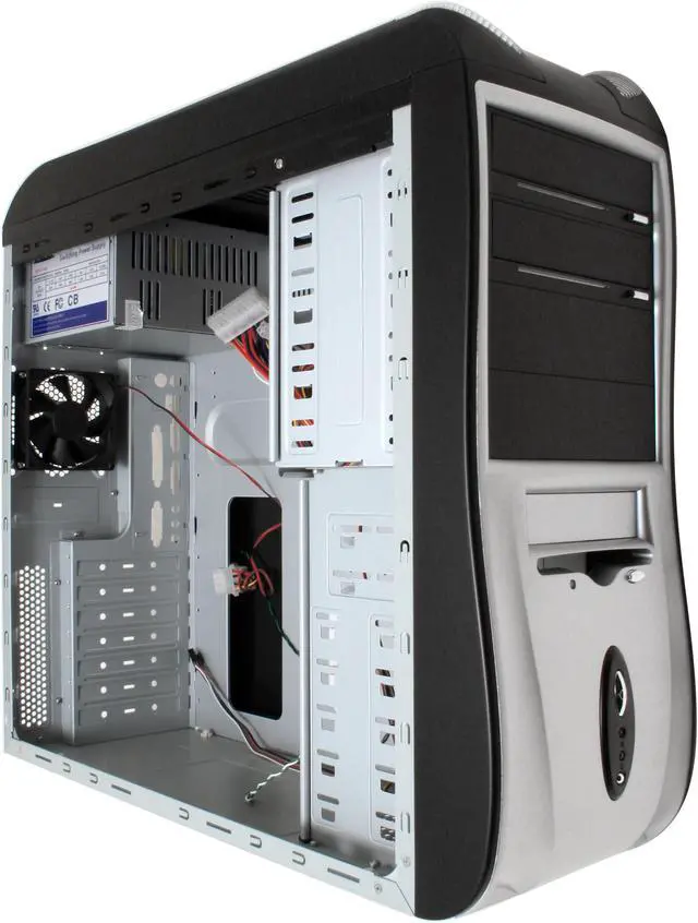 Alt view image 11 of 16 - ATRIX CSCI-L8005-C43 Black/Silver Steel ATX Mid Tower Computer Case 400W Power Supply