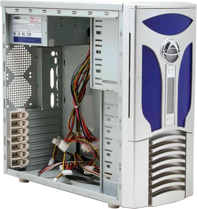 Computer Atrix ATRIX CSCI-C8023-B32 Silver/Blue Computer Case - Newegg.com