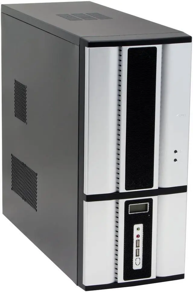 Alt view image 2 of 11 - ATRIX CSCI-C8040-C43 Black/Silver SECC steel ATX Mid Tower Computer Case 480W Power Supply