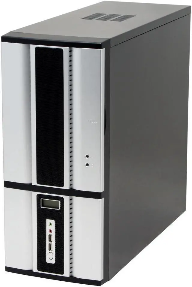 Alt view image 3 of 11 - ATRIX CSCI-C8040-C43 Black/Silver SECC steel ATX Mid Tower Computer Case 480W Power Supply