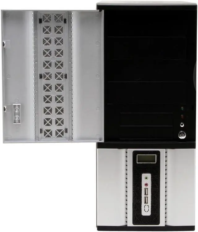 Alt view image 4 of 11 - ATRIX CSCI-C8040-C43 Black/Silver SECC steel ATX Mid Tower Computer Case 480W Power Supply