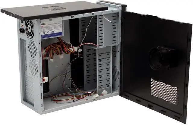 Alt view image 7 of 11 - ATRIX CSCI-C8040-C43 Black/Silver SECC steel ATX Mid Tower Computer Case 480W Power Supply