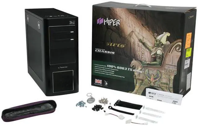 Alt view image 12 of 12 - HIPER OSIRIS HTC-1K514 Black 6063 T5 Alloy ATX Mid Tower Computer Case