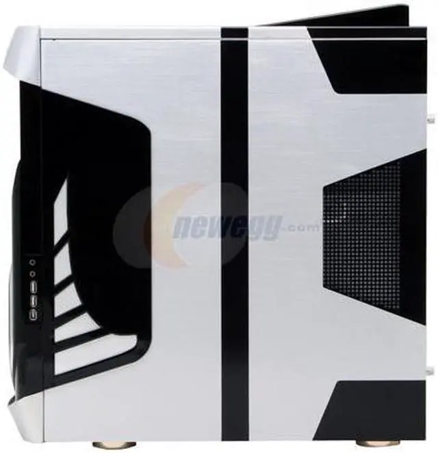 Alt view image 3 of 12 - ABS Nighthawk Silver/ Black Aluminum ATX Mid Tower Computer Case