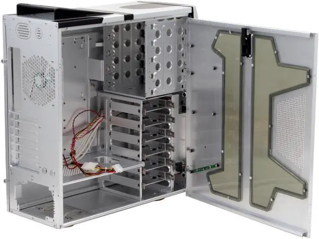 Alt view image 8 of 12 - ABS Nighthawk Silver/ Black Aluminum ATX Mid Tower Computer Case