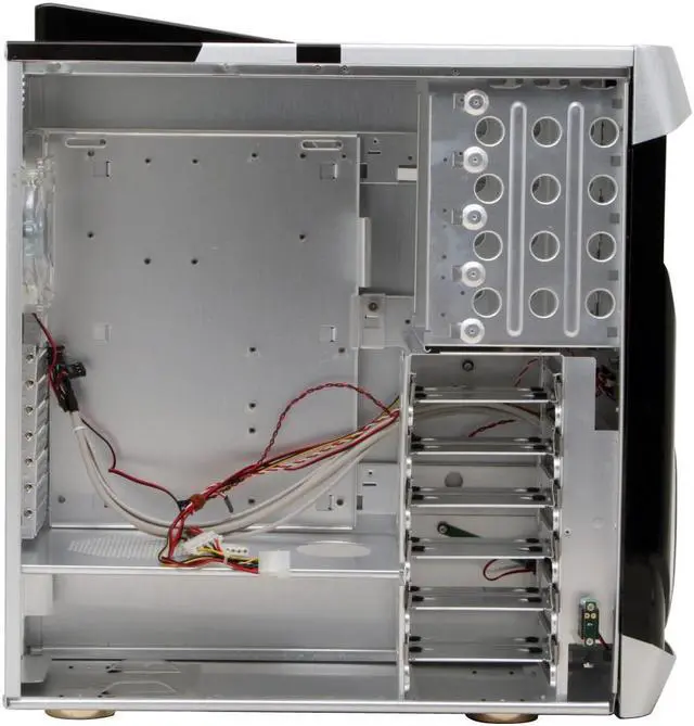 Alt view image 9 of 12 - ABS Nighthawk Silver/ Black Aluminum ATX Mid Tower Computer Case