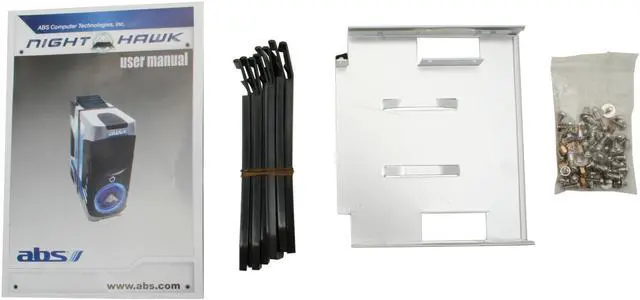 Alt view image 11 of 12 - ABS Nighthawk Silver/ Black Aluminum ATX Mid Tower Computer Case