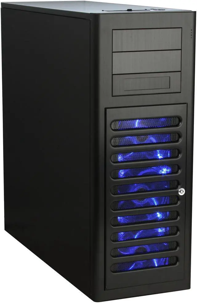 Main image of ABS TIGAS Full Black Anodized Aluminum Super Full Tower Computer Case, Front Access 10x Hot-Swappable SATA/SAS HDD with independent Power Switch