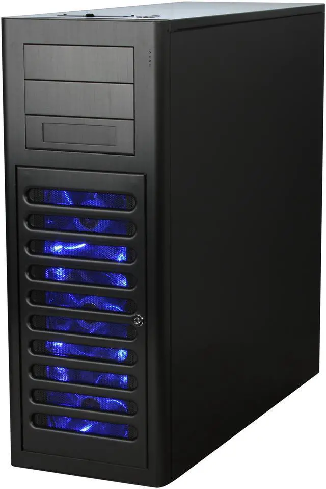 Alt view image 3 of 11 - ABS TIGAS Full Black Anodized Aluminum Super Full Tower Computer Case, Front Access 10x Hot-Swappable SATA/SAS HDD with independent Power Switch