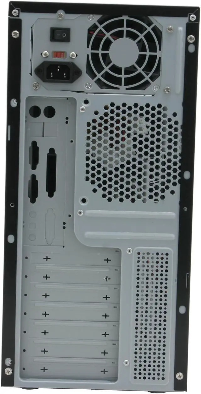 Alt view image 6 of 13 - JPAC X BK Black Steel ATX Mid Tower Computer Case 500W Power Supply