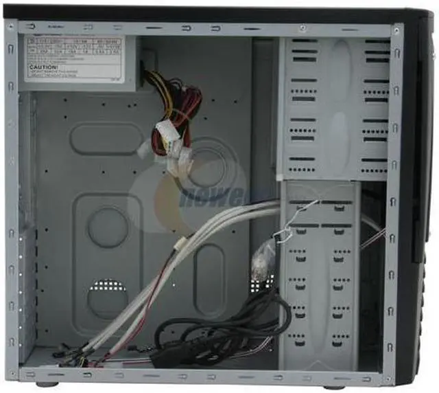 Alt view image 8 of 13 - JPAC X BK Black Steel ATX Mid Tower Computer Case 500W Power Supply