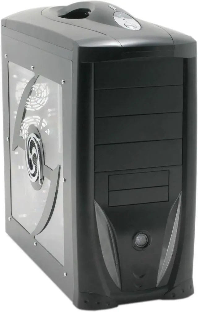 Alt view image 2 of 17 - JPAC 416 Black Steel ATX Mid Tower Computer Case 500W Power Supply