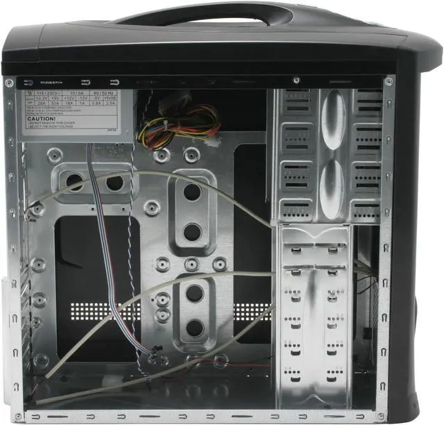 Alt view image 10 of 17 - JPAC 416 Black Steel ATX Mid Tower Computer Case 500W Power Supply