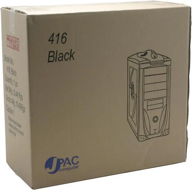 Alt view image 17 of 17 - JPAC 416 Black Steel ATX Mid Tower Computer Case 500W Power Supply