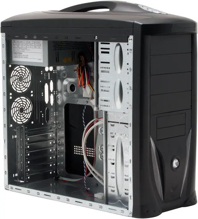 Alt view image 11 of 17 - JPAC 416 Black Steel ATX Mid Tower Computer Case 500W Power Supply