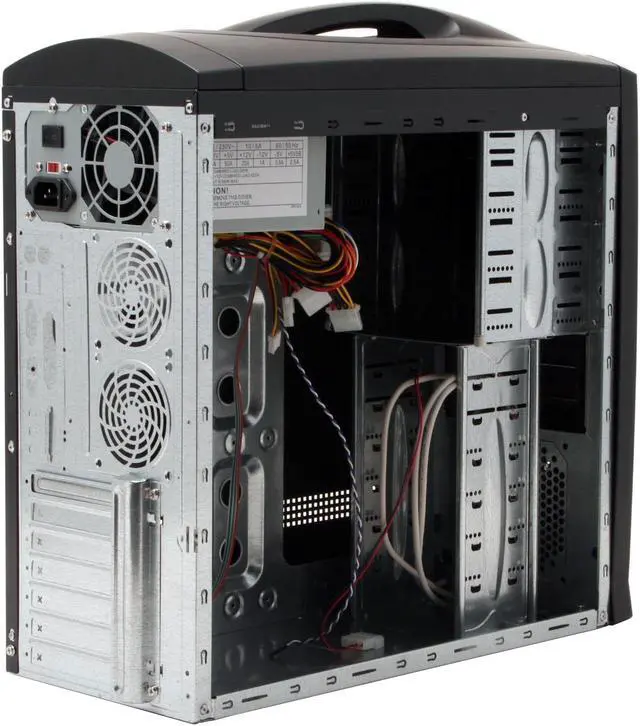 Alt view image 12 of 17 - JPAC 416 Black Steel ATX Mid Tower Computer Case 500W Power Supply