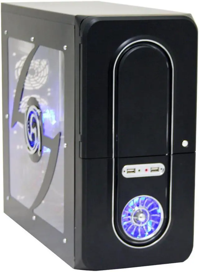 Main image of JPAC TwisterII 480 Black Steel ATX Mid Tower Computer Case 500W Power Supply