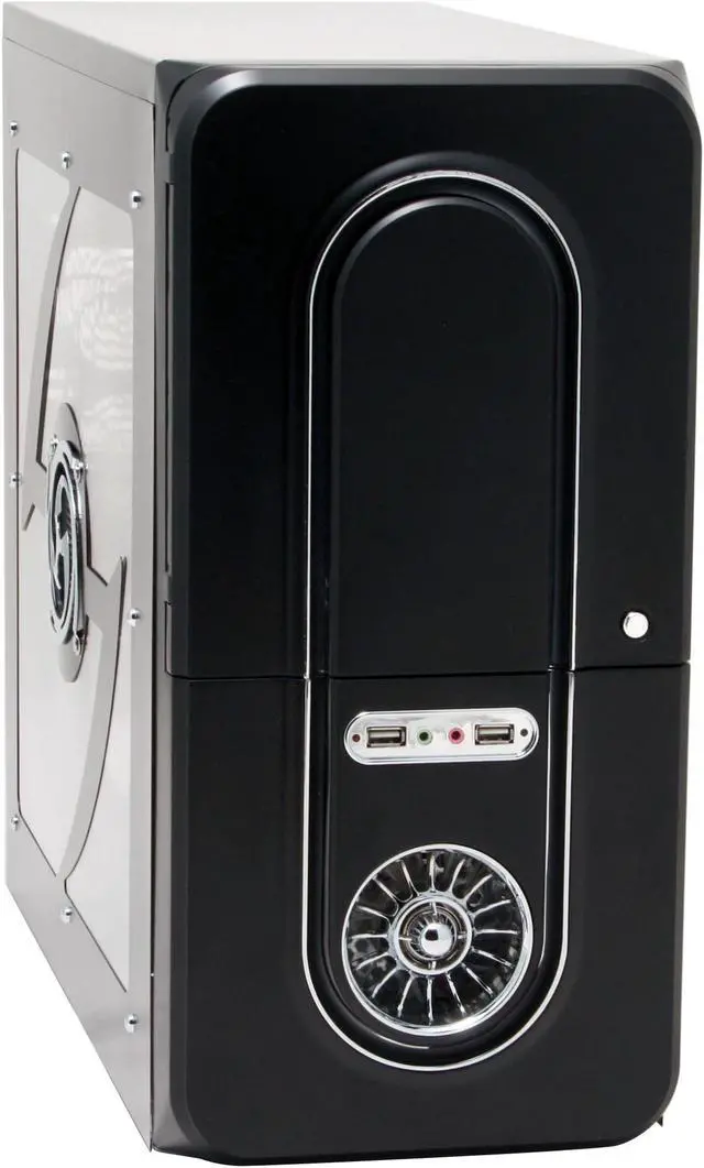 Alt view image 2 of 16 - JPAC TwisterII 480 Black Steel ATX Mid Tower Computer Case 500W Power Supply