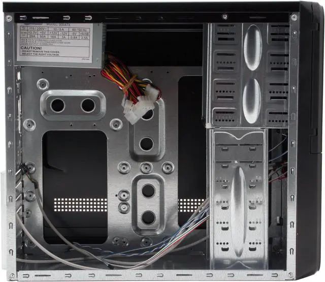 Alt view image 8 of 16 - JPAC TwisterII 480 Black Steel ATX Mid Tower Computer Case 500W Power Supply