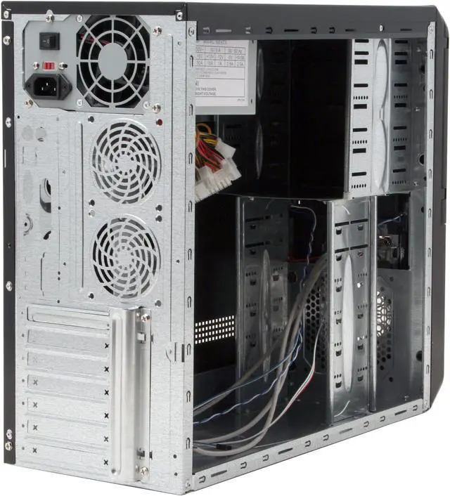 Alt view image 10 of 16 - JPAC TwisterII 480 Black Steel ATX Mid Tower Computer Case 500W Power Supply