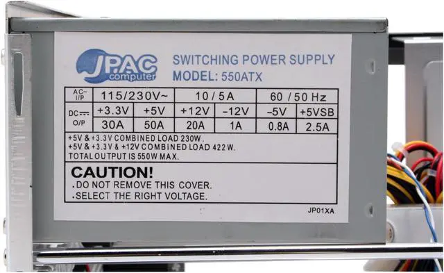 Alt view image 7 of 14 - JPAC 901Black/Silver Aluminum MicroATX Media Center Computer Case 550W Power Supply