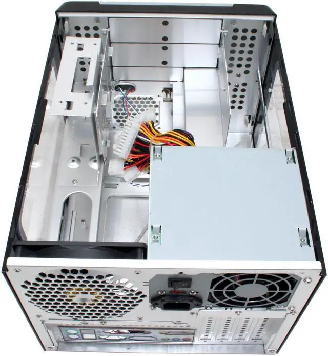 Alt view image 11 of 14 - JPAC 901Black/Silver Aluminum MicroATX Media Center Computer Case 550W Power Supply
