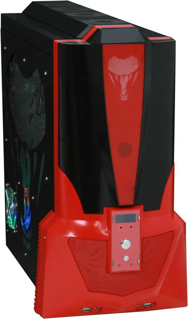 Main image of JPAC COBBPS Black / Red Steel ATX Mid Tower Computer Case 500W Power Supply