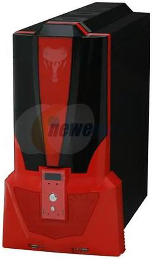 Alt view image 4 of 14 - JPAC COBBPS Black / Red Steel ATX Mid Tower Computer Case 500W Power Supply