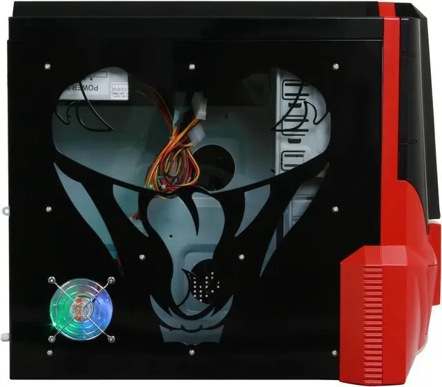 Alt view image 6 of 14 - JPAC COBBPS Black / Red Steel ATX Mid Tower Computer Case 500W Power Supply