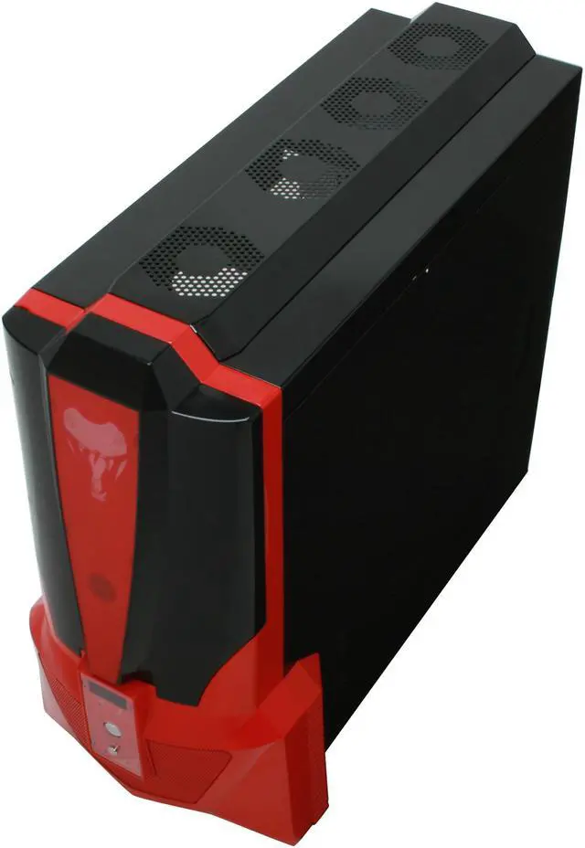 Alt view image 11 of 14 - JPAC COBBPS Black / Red Steel ATX Mid Tower Computer Case 500W Power Supply