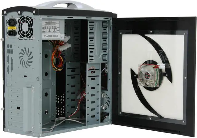 Alt view image 7 of 14 - JPAC 191PS Black Steel ATX Mid Tower Computer Case 500W Power Supply