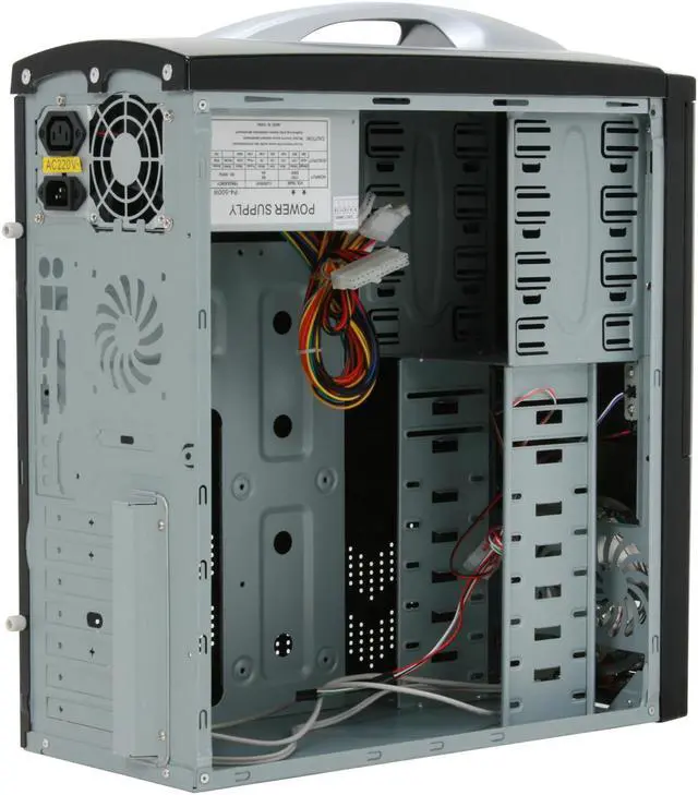 Alt view image 8 of 14 - JPAC 191PS Black Steel ATX Mid Tower Computer Case 500W Power Supply