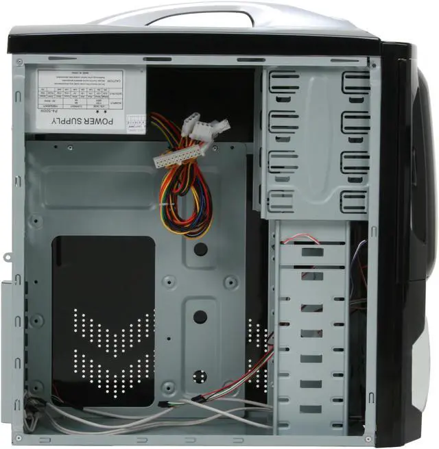 Alt view image 9 of 14 - JPAC 191PS Black Steel ATX Mid Tower Computer Case 500W Power Supply