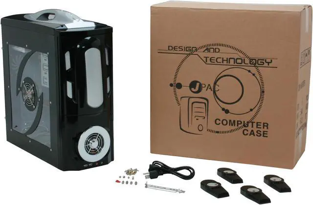 Alt view image 14 of 14 - JPAC 191PS Black Steel ATX Mid Tower Computer Case 500W Power Supply