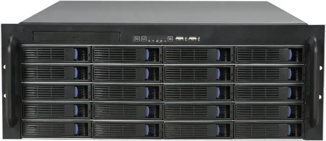 Alt view image 2 of 7 - NORCO RPC-4020 4U Rackmount Server Chassis w/ 20 Hot-swappable SATA/SAS Drive Bays