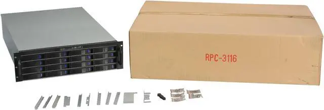 Alt view image 7 of 7 - NORCO RPC-3116 3U Rackmount Server Case w/ 16 x SATA/SAS Hot-Swap Drive Bays - OEM