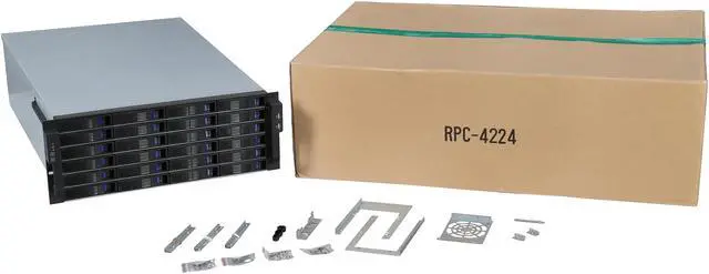Alt view image 7 of 7 - NORCO RPC-4224 4U Rackmount Server Case with 24 Hot-Swappable SATA/SAS Drive Bays
