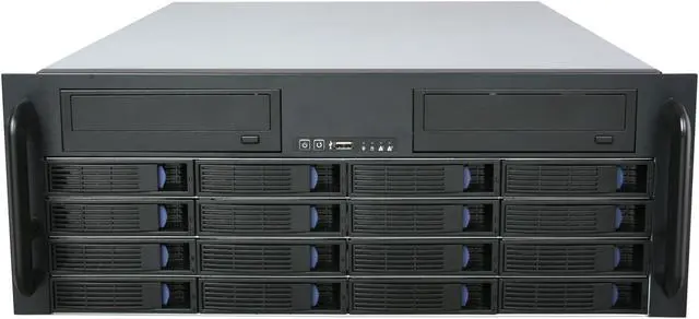 Alt view image 2 of 7 - NORCO RPC-4216 4U Rackmount Server Case w/16 Hot-Swappable SATA/SAS Drive Bays - OEM